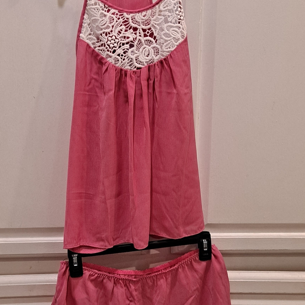 Chic Pink Lace Chemise by [Brand]